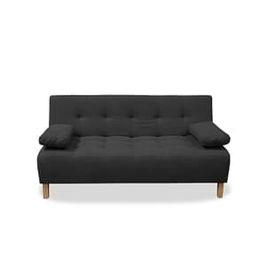 Sofacama Egli 3 Posiciones Reclinable Negro + 2 Cojines